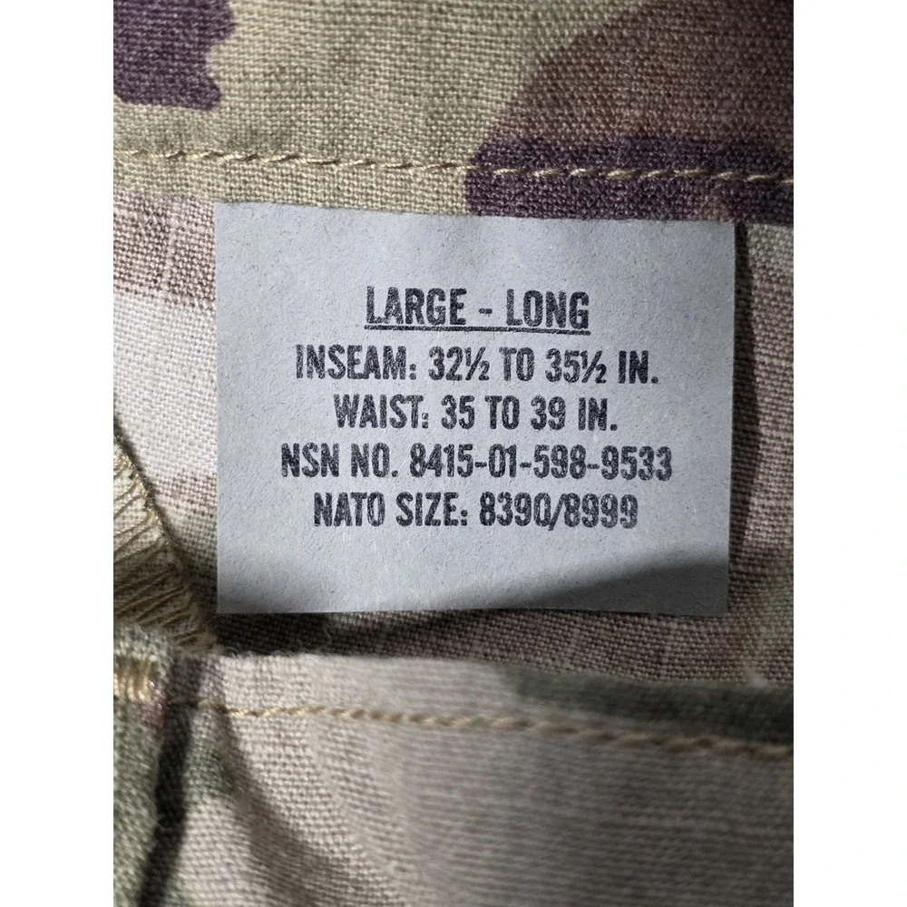 NWT Trousers Pants Army Combat Uniform Unisex Flame Resistant Large- Long  35-39